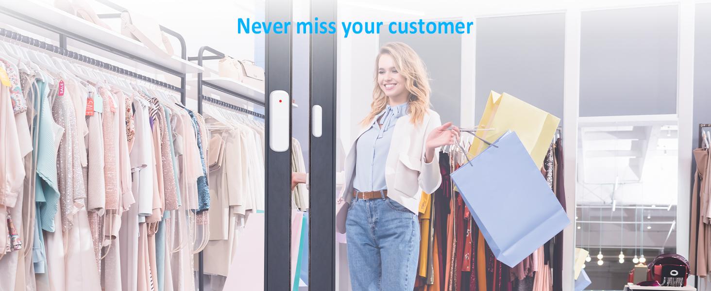 Wireless Door Sensor Chime, Door Open Alarm When Entry Business/Office/Store (500ft Range 51 Ringer Adjustable Volume) Home Alert Bell for Kid/Toddler Safety