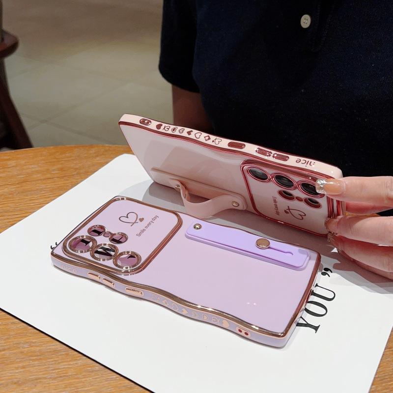 New Wave Heart Design  Phone Cover Girly Universal Camera Protector Shockproof Cases for S25/S24/S23/S22 HN8