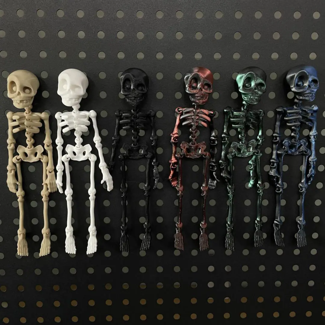 3D Printed Skeleton Fridge Magnet - Poseable Spooky Halloween Magnetic Decoration for Fridge, Office Metal Board