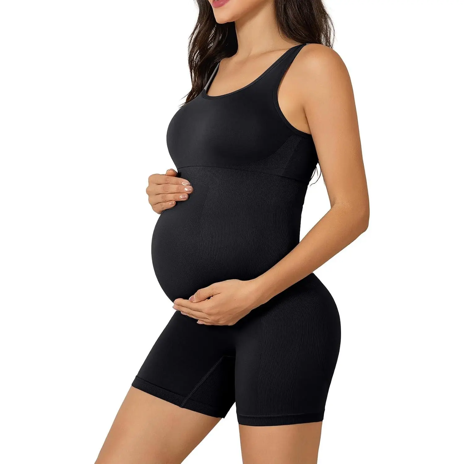 Womens Square  Maternity Bodysuit  ,Stretch  Shapewear, Top Maternity Support
