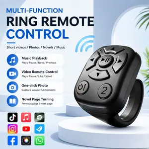 TikTok Scrolling Ring, Wireless Remote Control Page Turner for iPhone Android, Phone Video Scroller, Camera Shutter Remote for Selfies, Short Videos, E-Books and Music Control