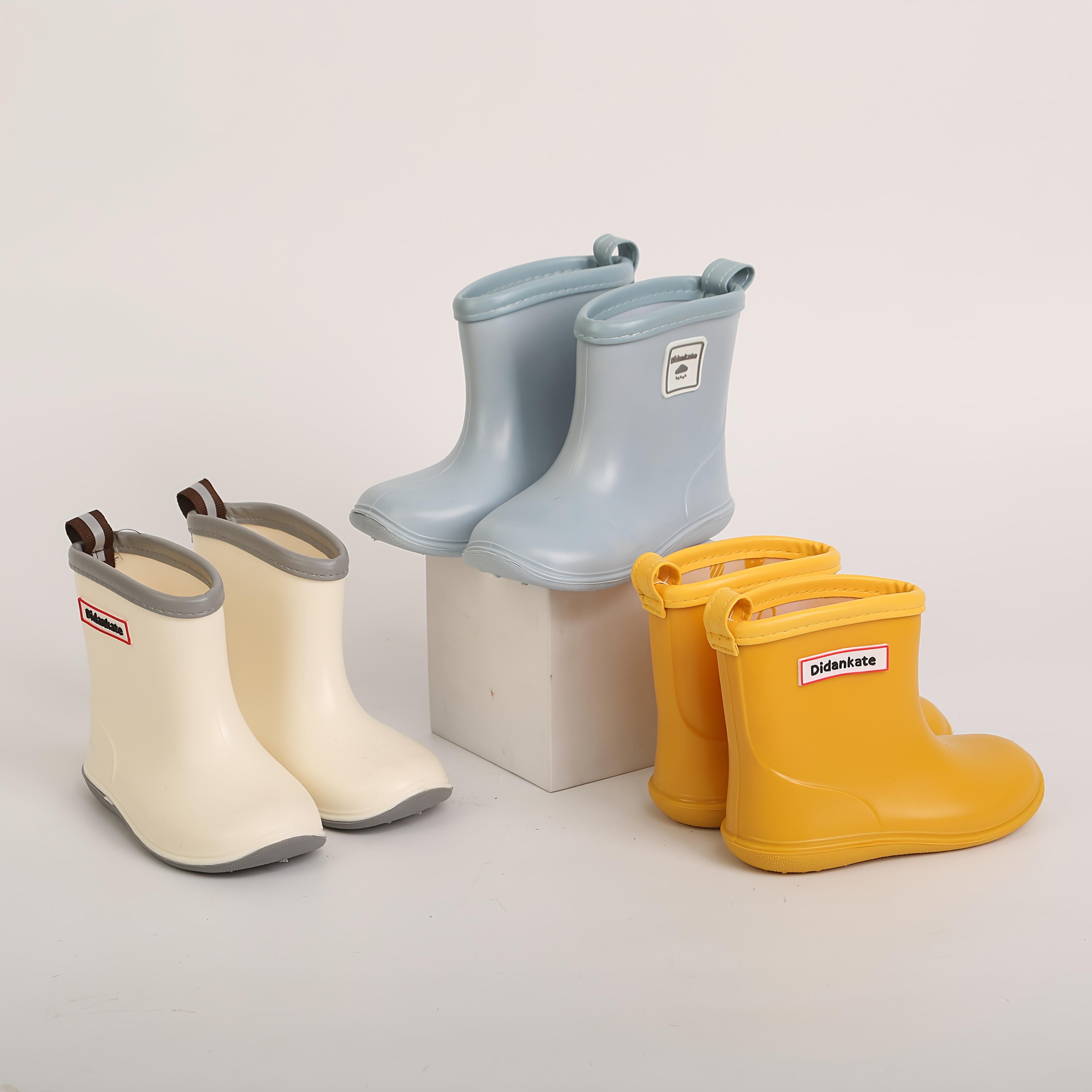 Kids' Waterproof Cartoon Pull-On Rainboots with Pull-On Handles, Synthetic Slip-Resistant Outdoor Footwear for Rain Protection, Indoor-Outdoor Fun, Rain Gear