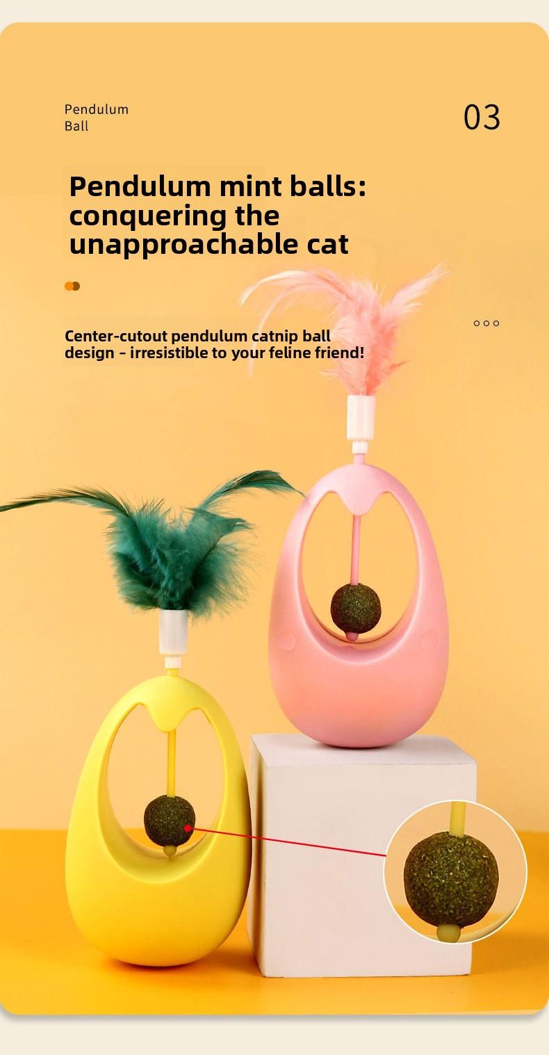 Interactive Catnip Mint Ball - Natural Catnip Lollipop for Chewing & Playing - Crunchy Dental Toy for Teeth Cleaning - Durable & Fun Cat Teething Toy for All Ages dog surprise gift shaped harness Bungee Bite Resistant Inflatable Set