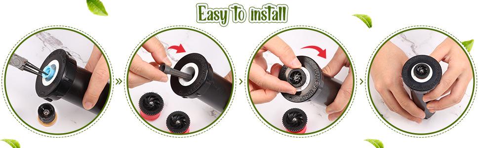 16 Pcs Variable Arc Nozzle Radius High Efficiency Replacement Pop up Sprinkler Heads Compatible with Rainbird, Hunter, Orbit Pop-up Sprinklers(Blue,6 Van)