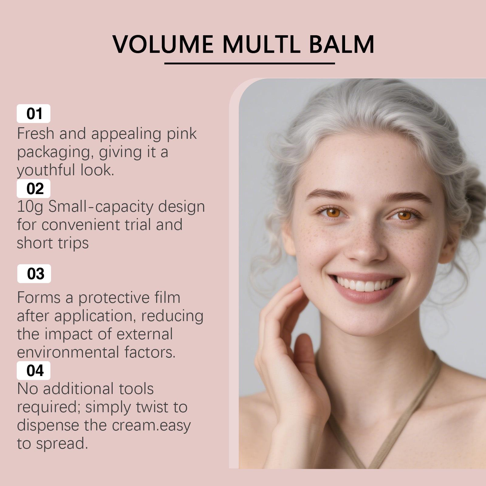 PDRN Pink Collagen Volume Multi Balm 10g - 5% Volufiline, Hydrating Anti-Aging Stick for Glass Skin, K-Beauty Multi-Use Balm for Face, Lips, Cheeks