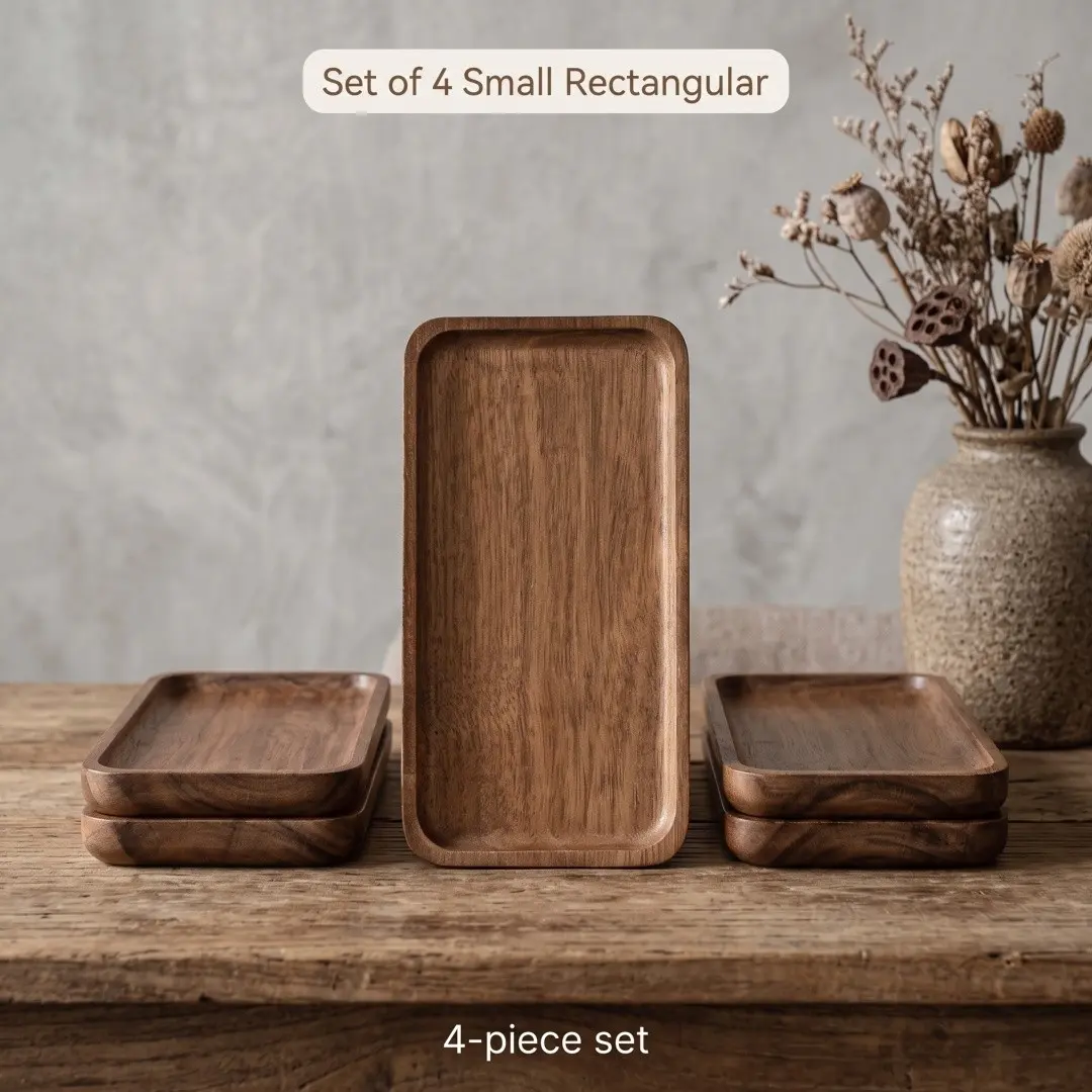 Rustic Wooden Rectangular Trays, Multi-Use Serving Dishes, Food Grade, Home Decor, Halloween, Christmas Gifts, Kitchen Essentials, Dessert Serving Trays