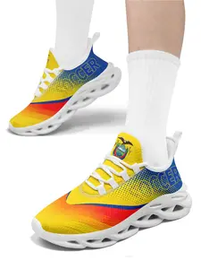 Men's EC National Colors Patriotic Splash Graphic Lace-Up Low Top Shoes, Classic Casual Sneakers, Comfortable Walking & Running Shoes, Breathable Plus Size