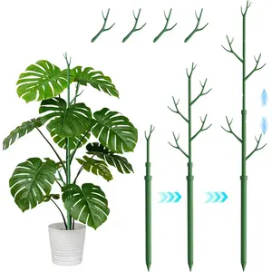 Telescoping Monstera  Support Stakes,17.3IN to 43.3IN Detachable Branch  Sticks Support Tall for Indoor Outdoor Climbing ,Adjustable Length  Accessories for Potted -4 Pack