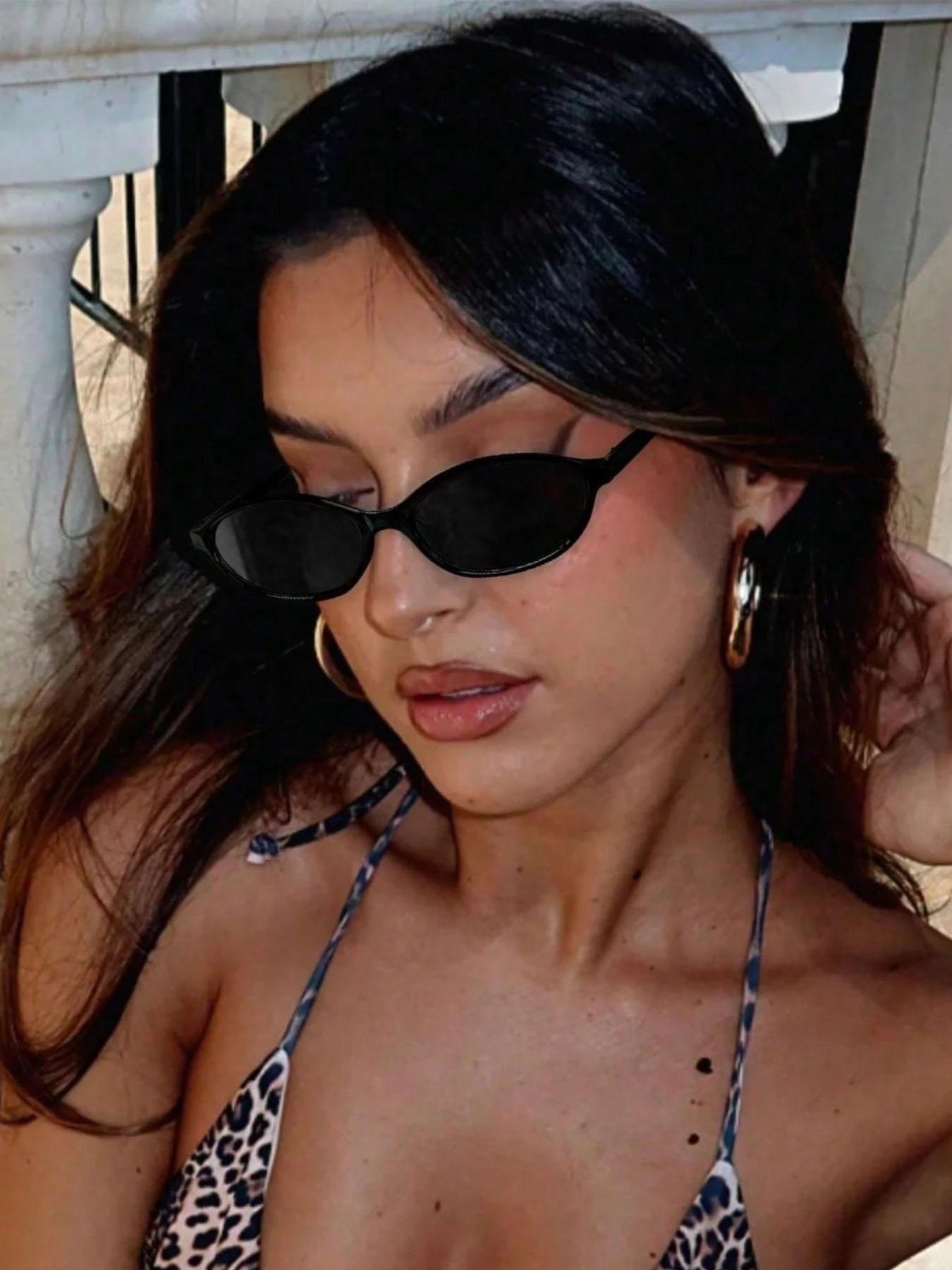 Vintage Cat Eye Frame Sunglasses, Trendy Casual Tinted Lens Sunglasses for Women, Fashion Accessories for Everyday Use and Outdoor Activities, Modern Trendy Sunglasses