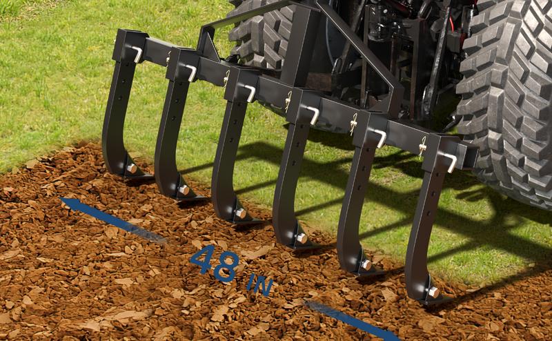 GARVEE Plow Scarifier Implement: Versatile Removable Tractor Cultivator with 6 Scarifier Shanks, 48-Inch Width, Designed for CAT-0 & CAT-1 ATV/UTV, Perfect for Efficient Tilling and Soil Preparation