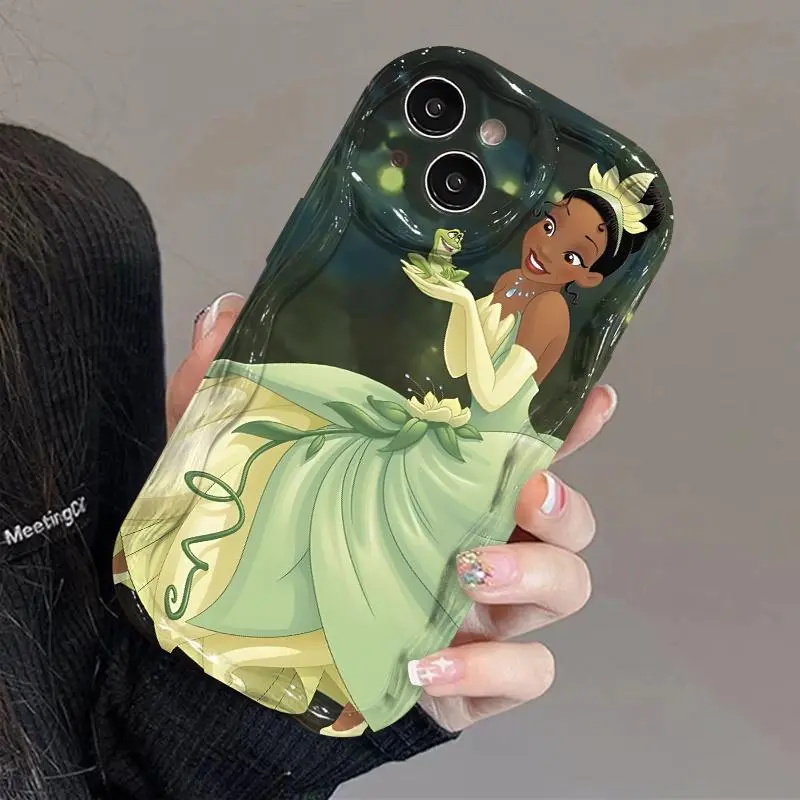 Princess Tiana Frog Prince Cream Phone Case - Suitable for Apple iPhone 17 Air 16 15 14 13 12 11 Pro Max Plus - Cartoon Style, Excellent Protection, Drop-Resistant