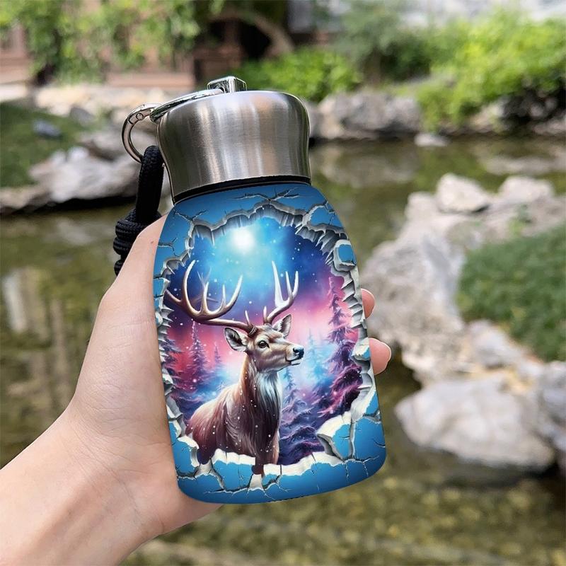 1pc 10.5oz Stainless Steel Tumbler - Leak-Proof, Insulated, Reusable, Hand Wash Only, Chic & Practical, **Enchanted Stag Breakthrough Art Design**, Ideal for Office, Camping or Holidays, Perfect Holiday Gift Item, Durable Drinkware