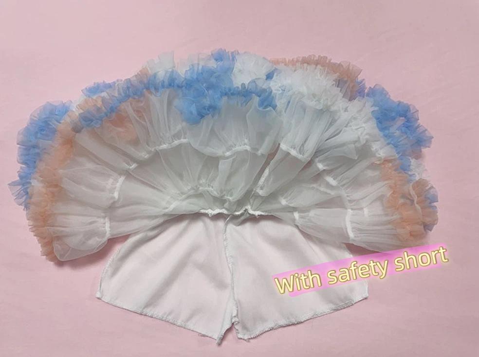 Girl's tutu dress large fluffy version bunny dress milky apricot tutu dress with shotr cream-colored ballet princess dress