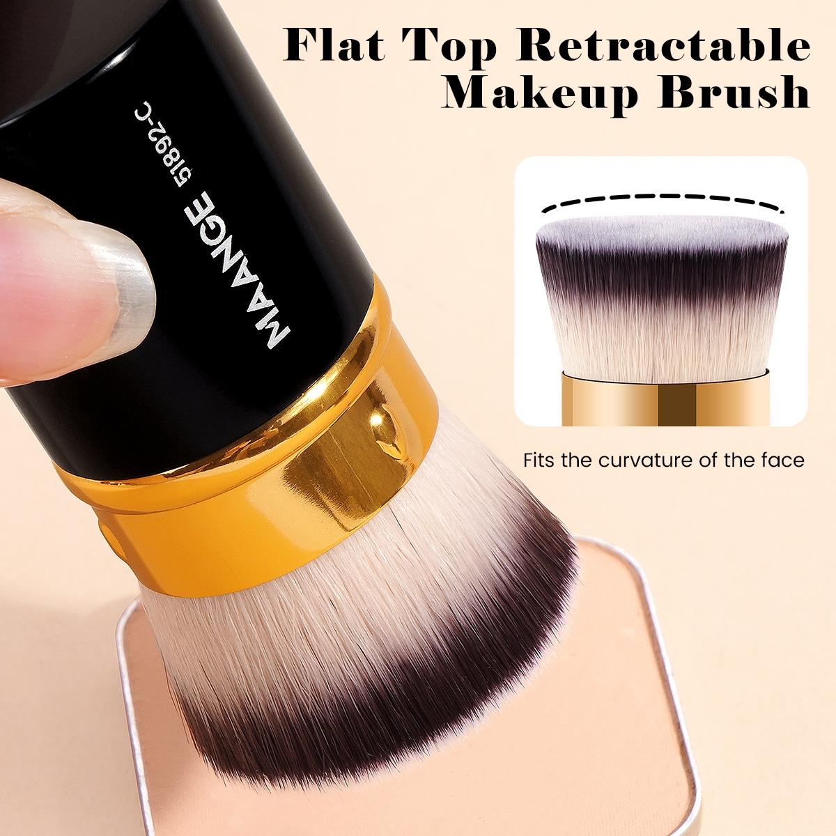 Flat Top Retractable Makeup Brush, Makeup Brush for Foundation Liquid Makeup, Powder, Cream and Blush, Cosmetic Brushes, Professional Makeup Tools for Women, Beauty Travel Brush