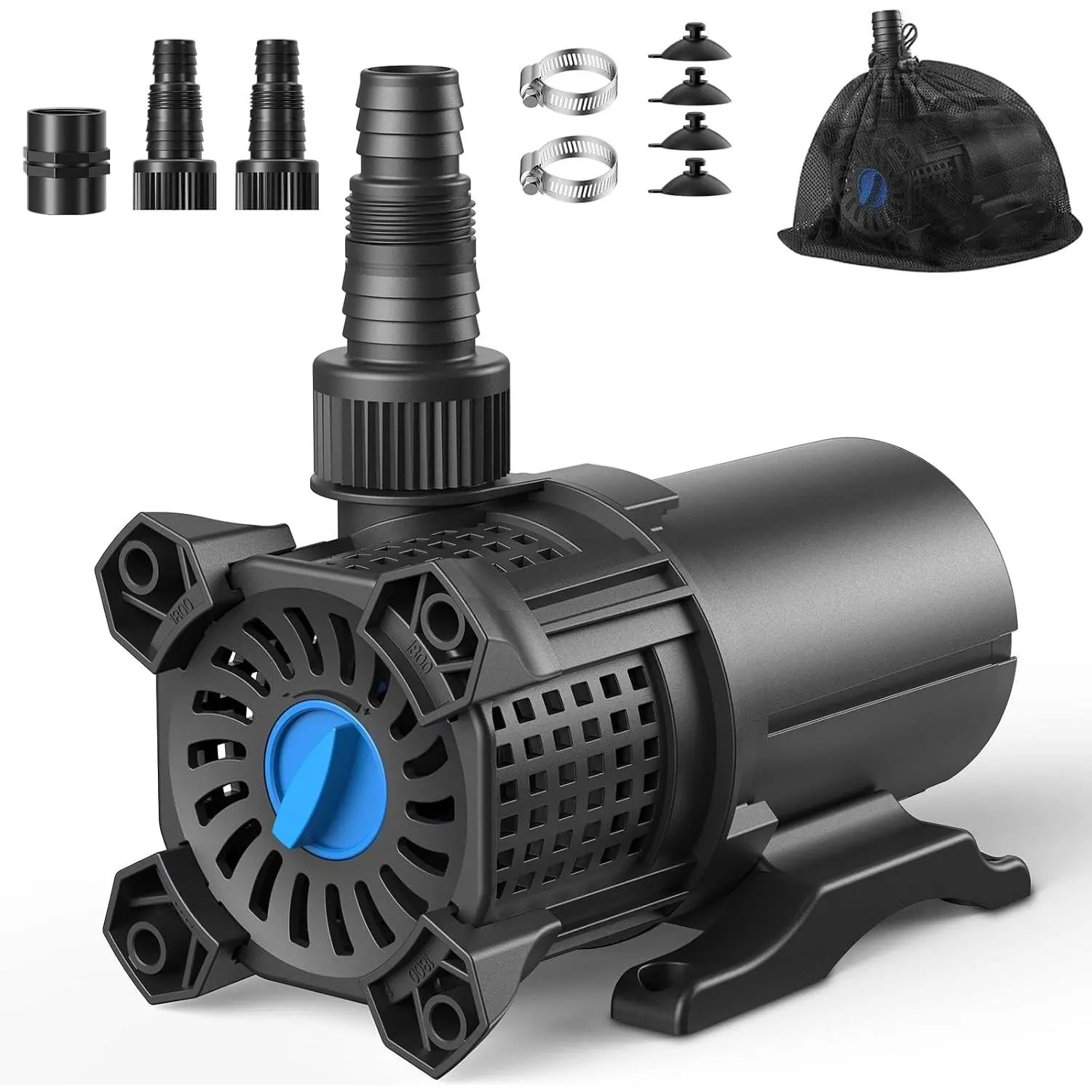 Water Pond Pump Set - 850GPH Submersible Adjustable Fountain & Waterfall Pump, 46W Powerful Motor, 2 Installation Options with Filter Bag & 20.3ft Power Cord for Outdoor Pond Aquarium
