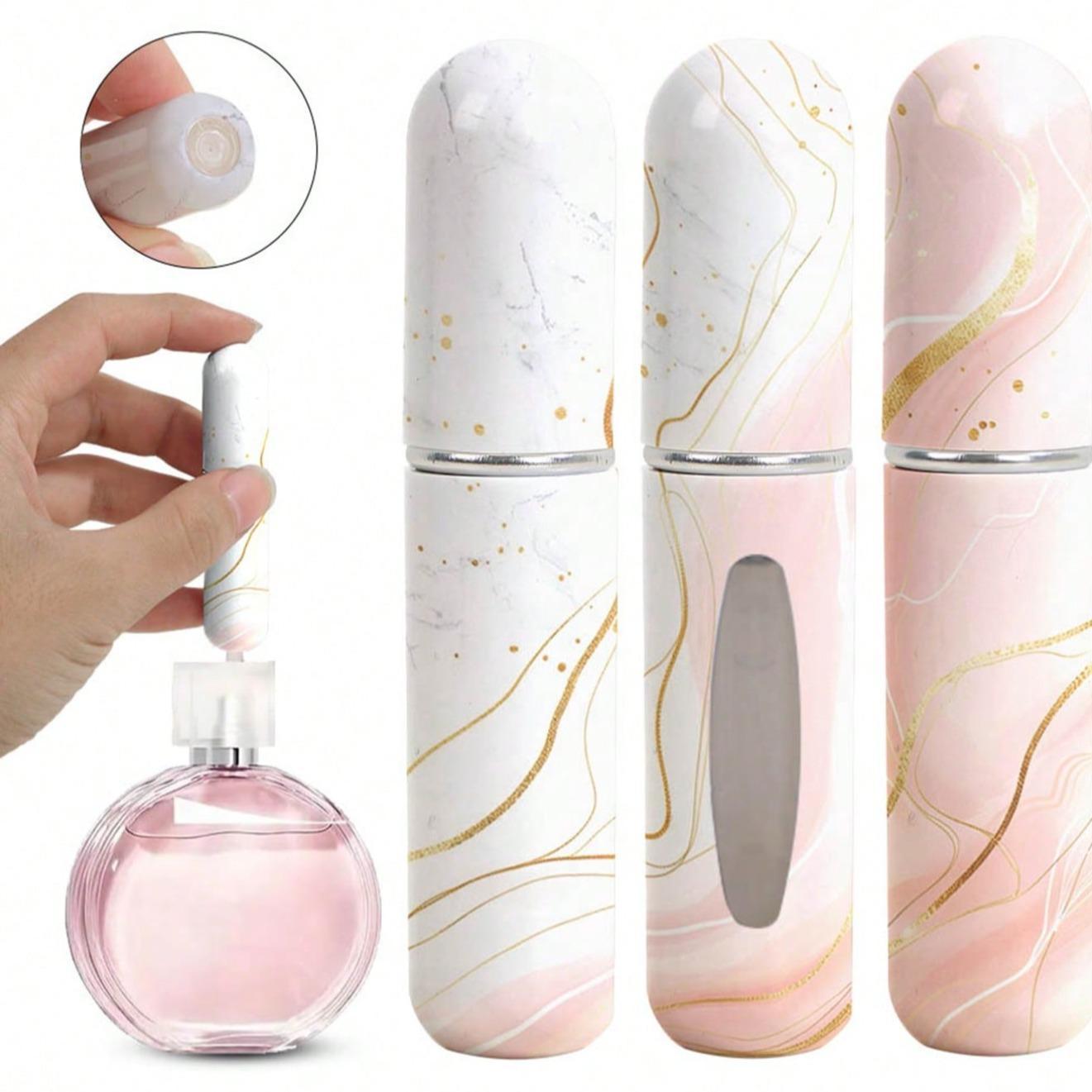 Marble Pattern Refillable Perfume Bottle, 3 Counts Portable Atomizer Bottle, Refillable Perfume Spray, Storage Bottles for Traveling and Outgoing, Makeup Cosmetic Storage