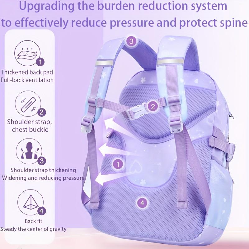 Women's College-Style Nylon Backpack, Lightweight Foldable School Bag, Adjustable Shoulder Straps, Zipper Closure, Bow Decoration, Machine Washable - Suitable for College Occasions, School Bag