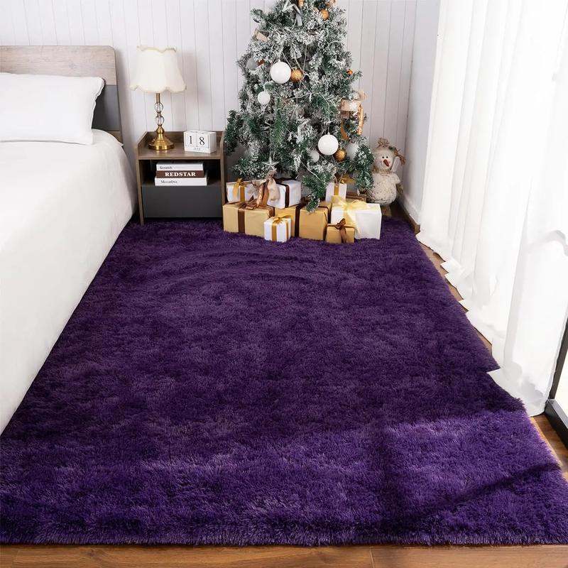 Solid Color Fuzzy Rug,  Rectangle Non-slip Soft Tuff Tufted Bedroom Carpet, Winter Warm Floor Mat for Home Living Room Decor, Fall Decor, Valentine's Day Gift