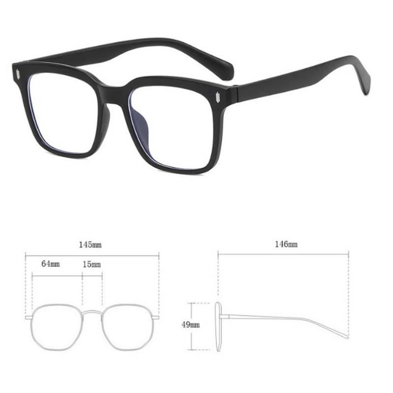 Imitation square frame transparent lenses geek glasses anti-blue light computer unisex