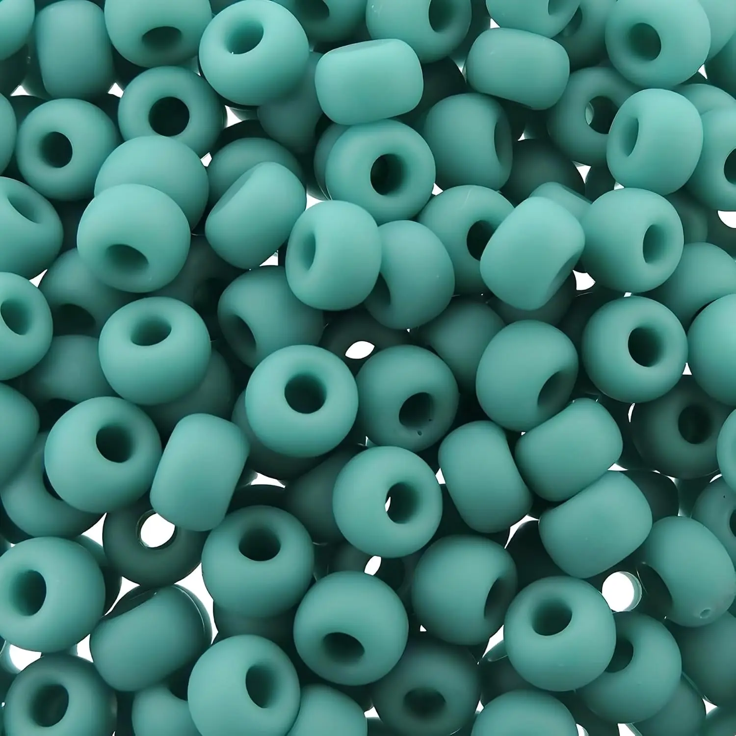 Round Seed Bead Size 6/0 20g Matte Opaque Turquoise Green
