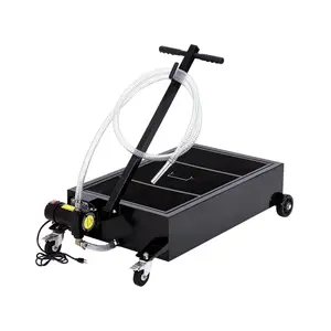 GARVEE 20GAL Oil Drain Pan with 180W Electric Pump, 110V Metal Oil Change Cart Featuring 8FT Hose & Folding Handle for Cars, SUVs, Trucks, Buses, and RVs in Black