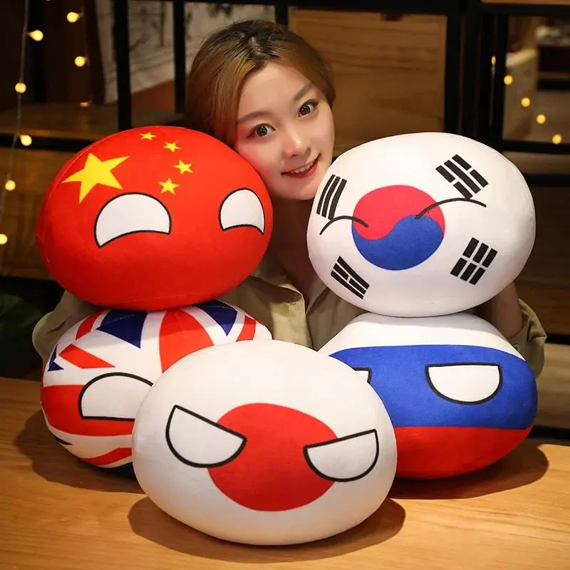 Wholesale Polandball Country Ball Plush Pendant Dolls, 10/30/40cm Sizes, Featuring USSR, USA, France, Russia, UK, Japan, Germany, Italy Designs for DIY Specialty Toy Supplies, Countryball
