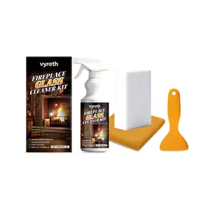 vyreth Fireplace Glass Cleaning Set - Convenient And Easy-To-Use For Cleaning Fireplace Glass And Removing Stains