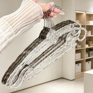 Luxury Glacier Pattern Transparent Acrylic Hanger, Non-Slip, Shoulder Protection, Multi-Functional Closet Organizer