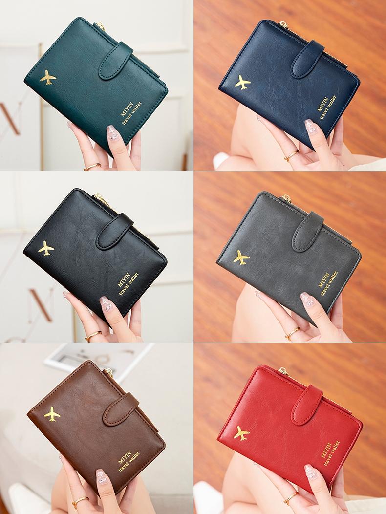 Creative Airplane Pattern Travel Passport Holder with Zipper bag RFID Blocking Passport Protective Bag Document Cover Minimalist Solid Color Business Trip Essential Passport  Wallet Lightweight Portable Travel Wallet Multi-Functional Card Holder Passport