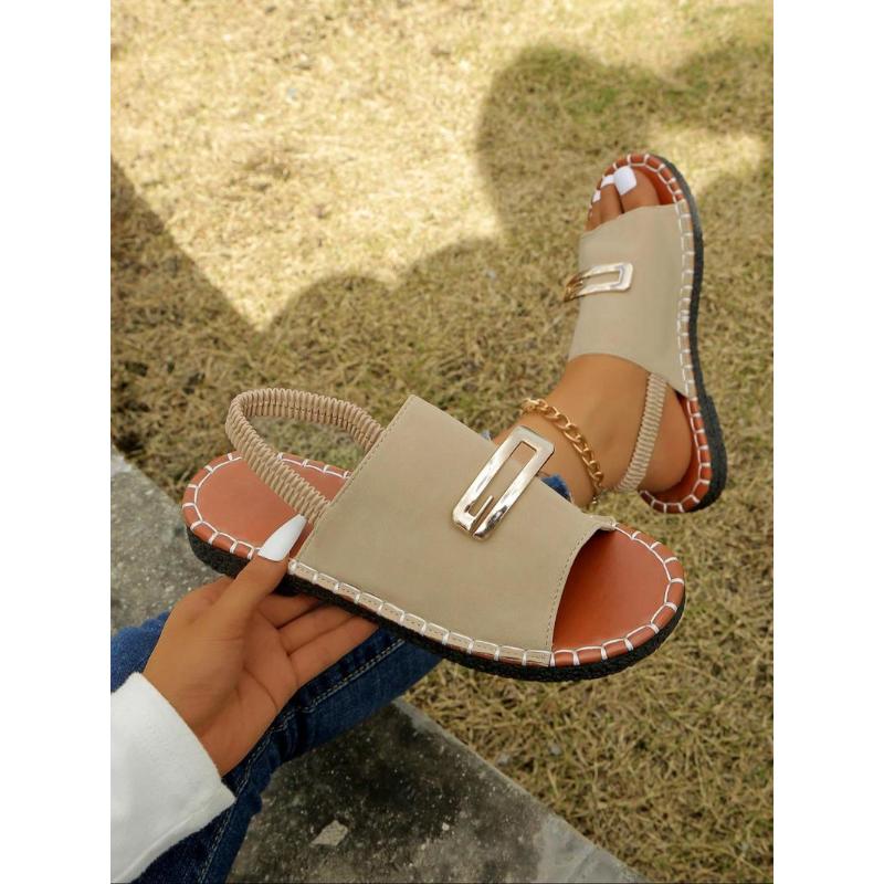 (New)Women's Fashionable Slingback Sandals, 2024 New Style Casual Comfortable Sandals for Outdoor, All-match Commuter Shoes for Daily Wear  Ladies Sandals Lightweight Steel-Toe Safety Shoes