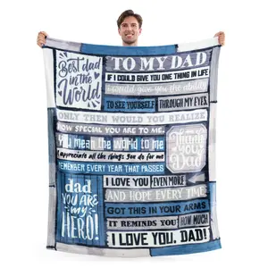 Joyfy Blanket for Dad 50" x 60" Soft Flannel Throw Blanket Birthday Father's  Day Gift,Grey