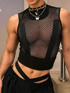 INCERUN Men's Hollow Out Mesh Trunk, Fashionable Party Wear, Sexy, Breathable and Comfortable, Perfect for Summer Events
