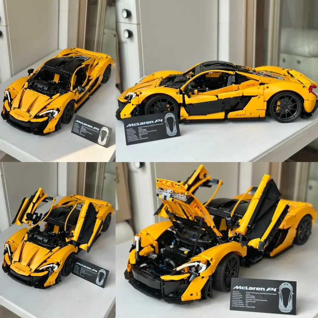 3893PCS/PZS Technology Machinery Group McLaren P1 Car Supercar Racing Block Assembly Model 1:8 Scale Compatible 42172 Children's Creative Desktop Decoration DIY Handicraft STEAM Toys Christmas and Birthday Gifts Model Building Kits