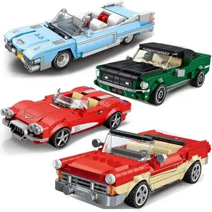 City Famous Speed Technical Sports Car Model Assembly Building Blocks, Classic MOC Vehicle Bricks for Science Learning, House Decoration, 12+ Years Old Boys' Toy Gift