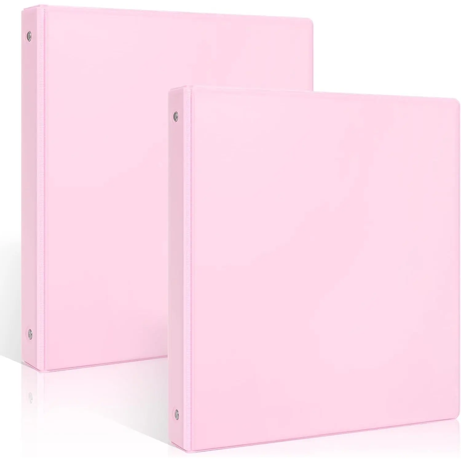3 Ring Binder 2 Pack, 1 Inch Clear View Binders with 2 Interior Pockets(Fit 8.5x11 Inches), Round Ring Binder for Office & School Supplies Organize,
