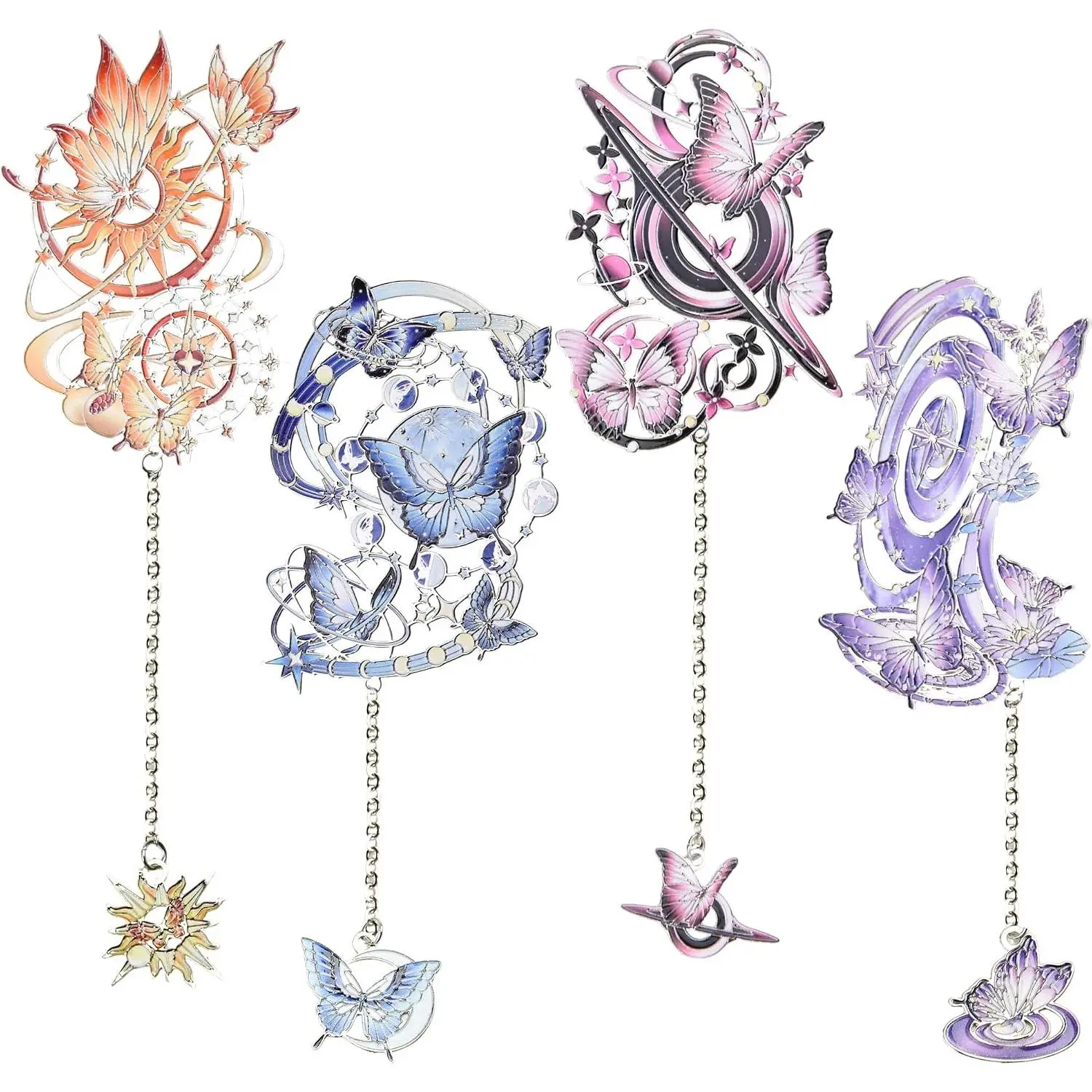 4 count Metal Fantasy Butterfly Bookmark, for Women Readers