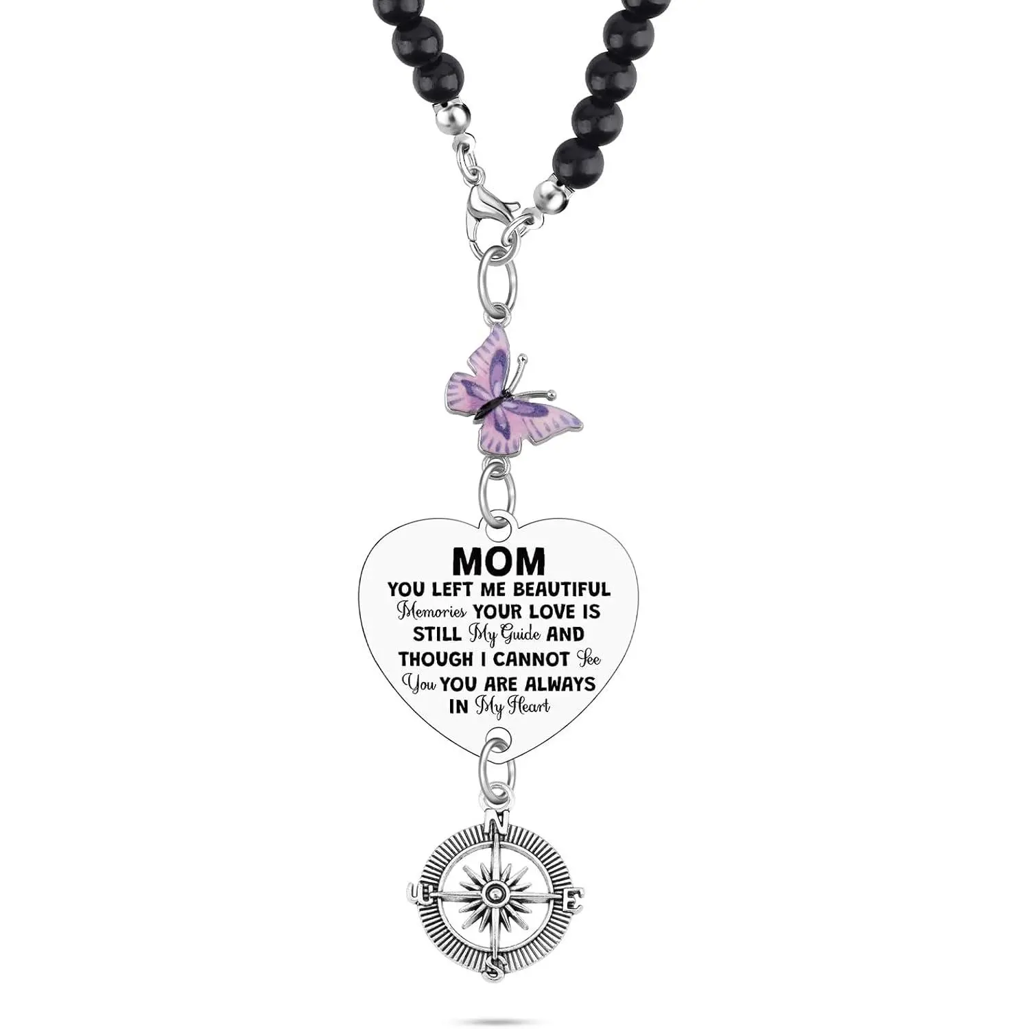 Memorial  Charm Memorial Gifts for Loss of Mom Rearview Mirror  Accessories in Memory of Mother  Ornament for Daughter Son Loss of Mom Sympathy  Mirror  Charm