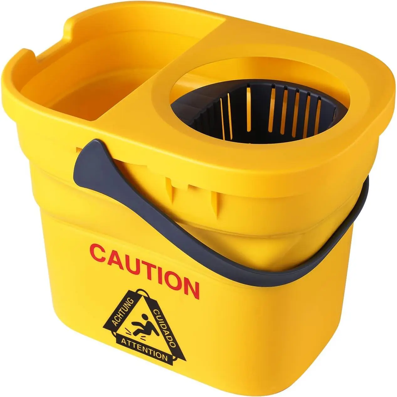 Commercial Foldable Mop Bucket with Wringer - Portable Collapsible Plastic Bucket for Cotton Mop Cleaning, Home Supplies Storage Solution