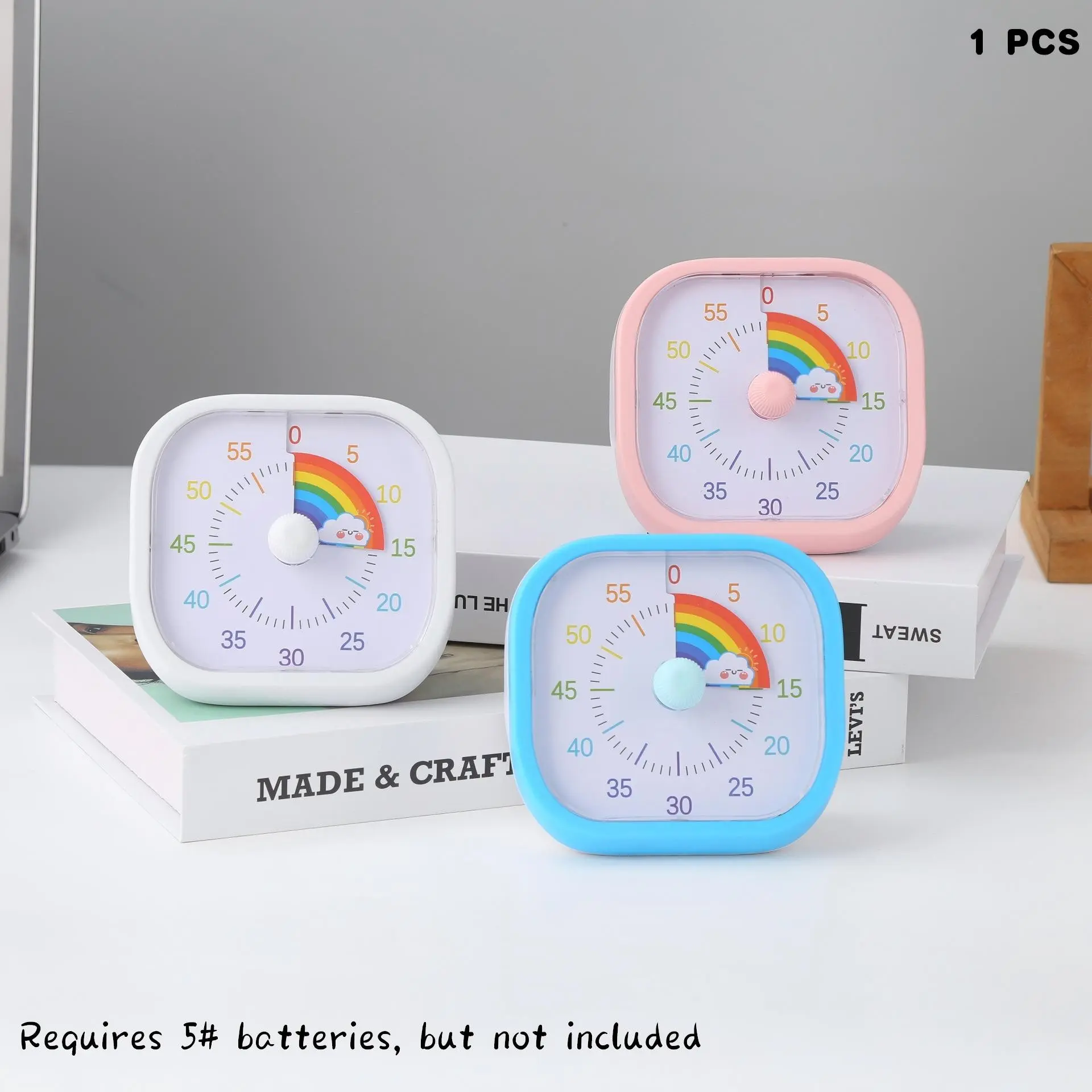 60-Minute Visual Timer, Child Homework Timer, Anti-Drop Silent Kitchen Timer, Student Alarm Clock, Visualization Timer for Kids, Electronic Timer