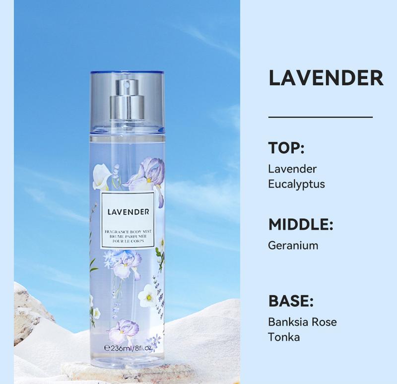 8 Fl Oz Hair & Body Fragrance Mist for Women - Long-Lasting Perfume, Perfect for Dating, Parties and Gift Giving Floral Amber