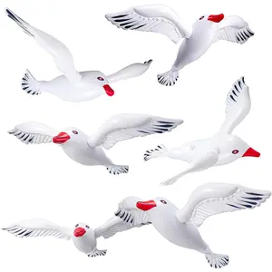 6 Pcs Large Inflatable Seagull Ornaments 24.41 x 13.78 Inch Summer Blow up Seagull Beach Bird Party Decoration Flying Seabird Balloon for Birthday Baby Shower Hawaiian Poolfidget toys