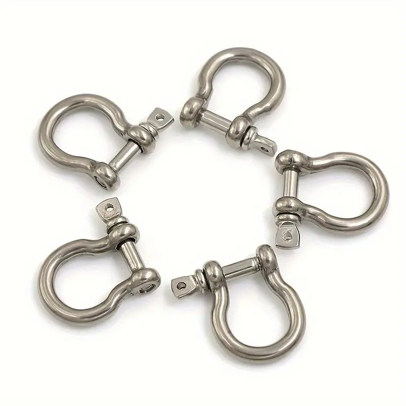 5pcs M4 304 Stainless Steel Bow Shackle with Screw Pin for Rigging, Chain and More!