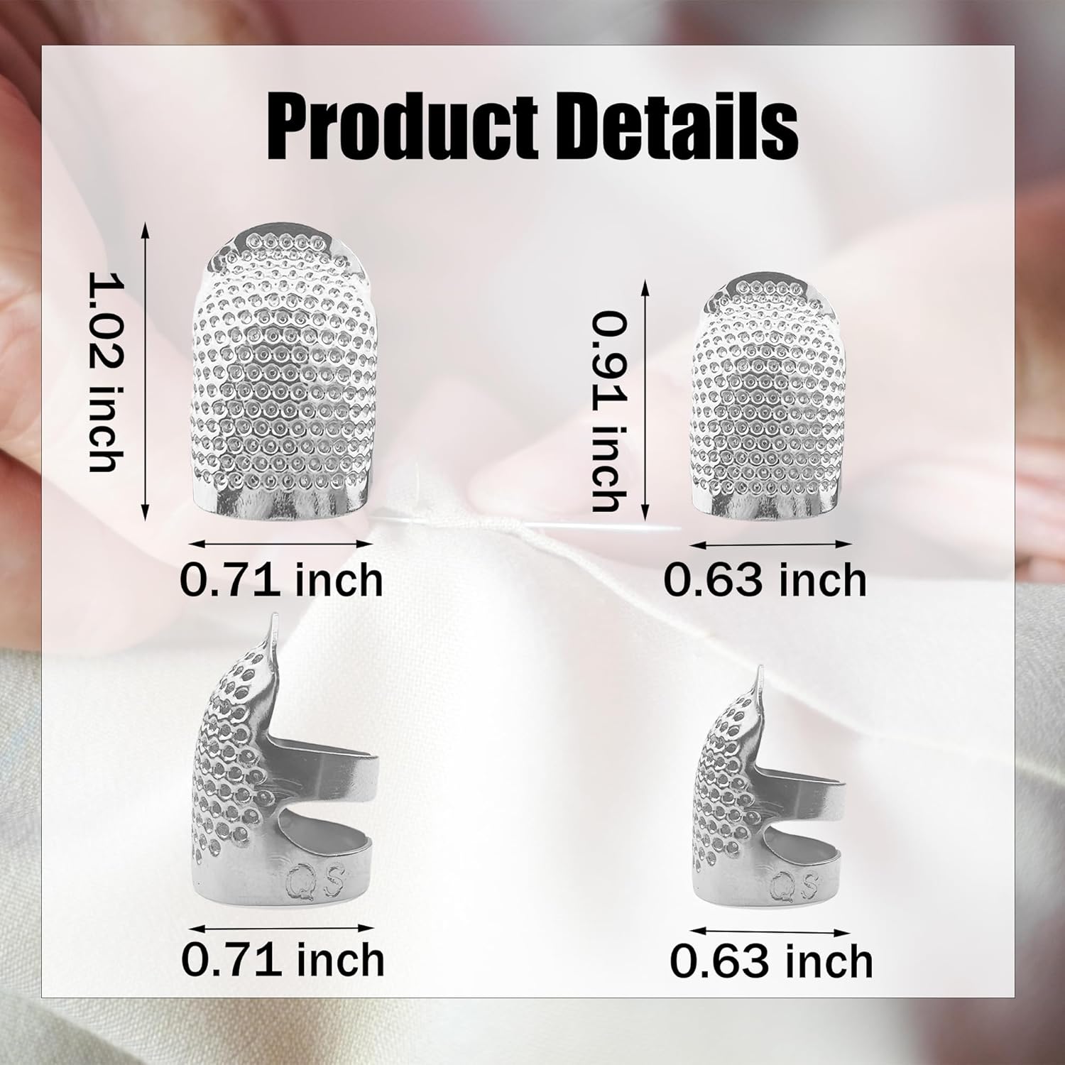 Sashiko Thimble - 2 count Thimbles Adjustable Ring Sashiko  Kits, Thimbles for Hand Sewing