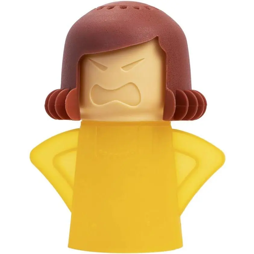 Angry Mom Microwave Cleaner, Mad Mama Microwave Steam Cleaner, Just Add Vinegar and Water, Easily Cleans the Crud in Minutes (Yellow)