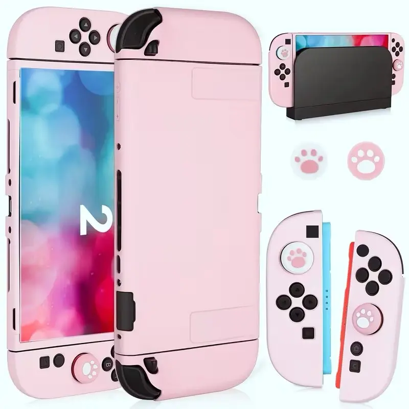 For Nintendo Switch 2 Game Console Protective Case, Gaming Console Accessory, Detachable Tpu Soft Shell with Controller Cover, Anti-Scratch and Drop-Proof, Multi-Color Full Protection