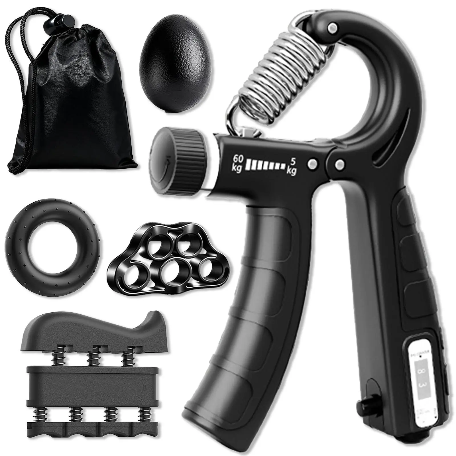Ergonomic Hand Strengthener 6-in-1 Kit, Adjustable Non-slip Grip, Forearm Trainer & Finger Exerciser for Strength Training & Rehabilitation, Hand Grips For Strength Training, Strength Training Accessory