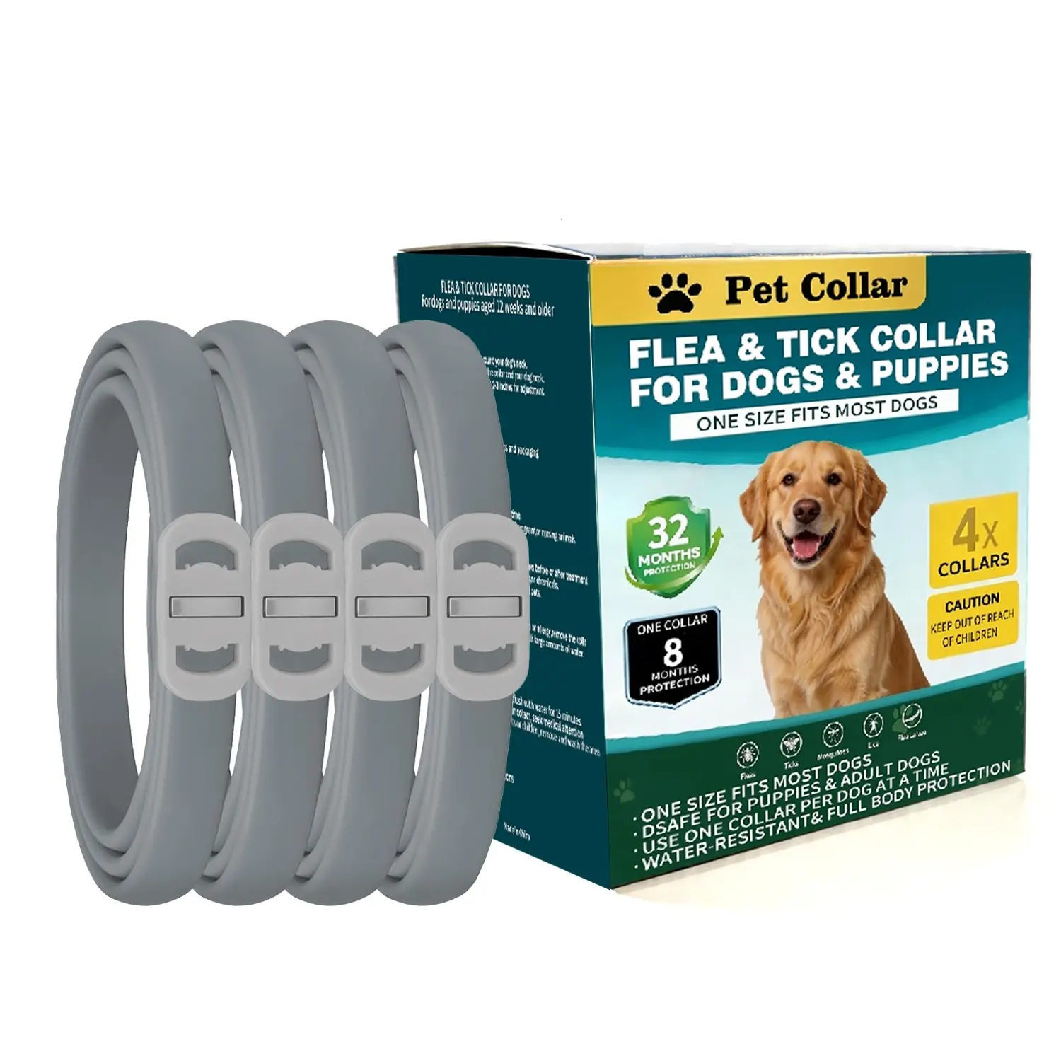 Pacifying Collar Set (4-Pack) for Dogs and Cats, Pheromone Collars for Calmness and Relaxation, Adjustable Comfortable Separation Collars