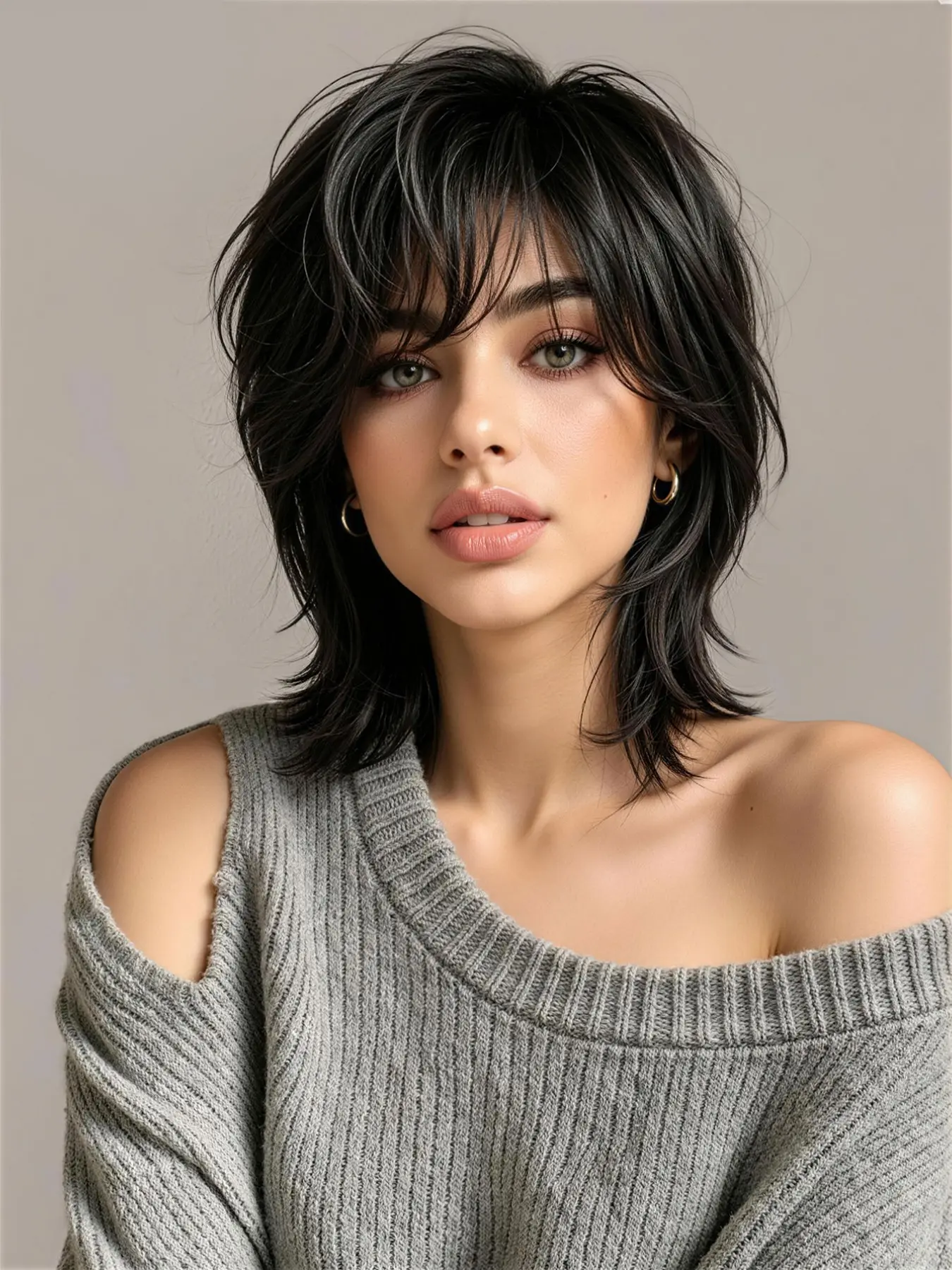 10-Inch Layered Voluminous Bob Wig, Women's Fashion Heat-Resistant Synthetic Wolf Tail Short Hair Wig, Daily Commute, Halloween Christmas Party, Synthetic Wigs, Layer Cut Wig