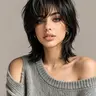10-Inch Layered Voluminous Bob Wig, Women's Fashion Heat-Resistant Synthetic Wolf Tail Short Hair Wig, Daily Commute, Halloween Christmas Party, Synthetic Wigs, Layer Cut Wig