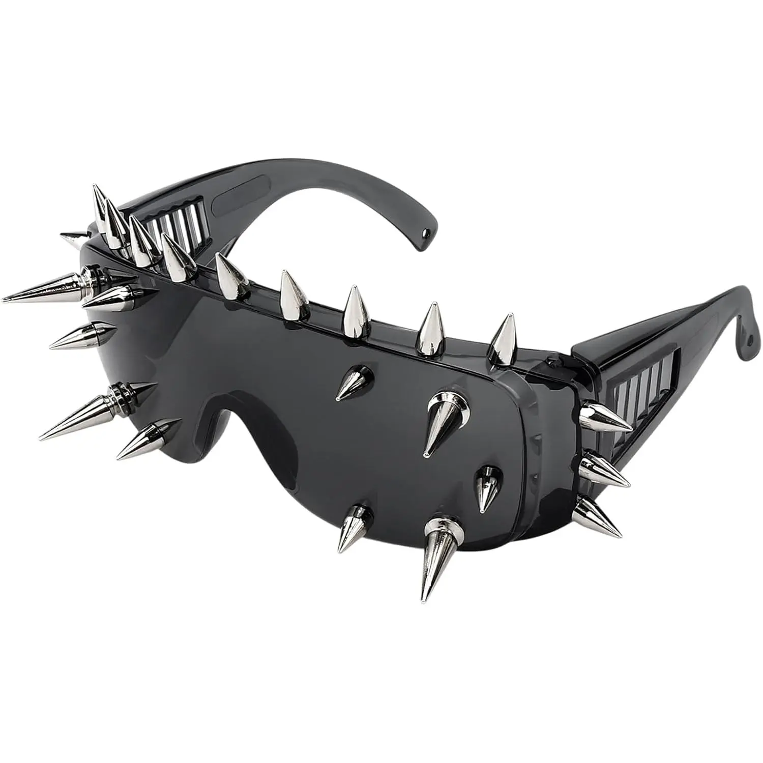 Punk Spike Sunglasses Goth Punk Rock Sunglasses with  Long Rivets Halloween Rock Accessory for Y2k Costume